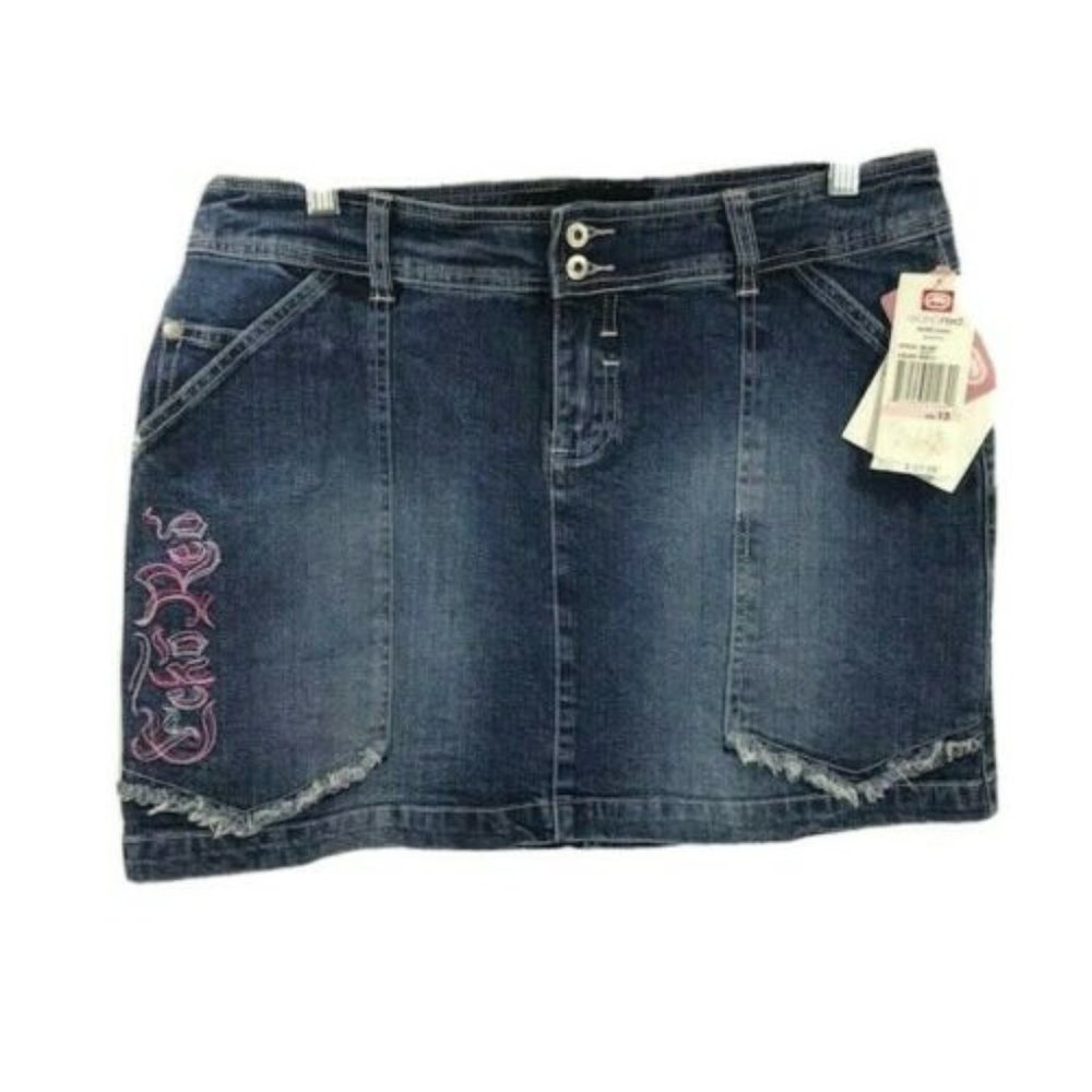 EckoRed Junior Denim Skirt with Embroidery Size 13